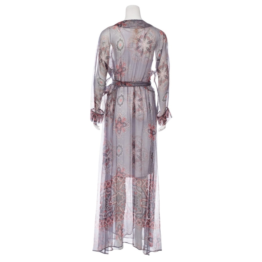 Royal Crack by Rachele Beretta Sheer Paisley Silk Maxi Wrap Dress L Italy - Picture 8 of 9